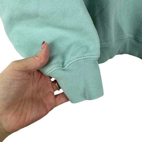 Acne Studios Fairah Face Patch Cotton Sweatshirt Mint Size XXS - Picture 3 of 16